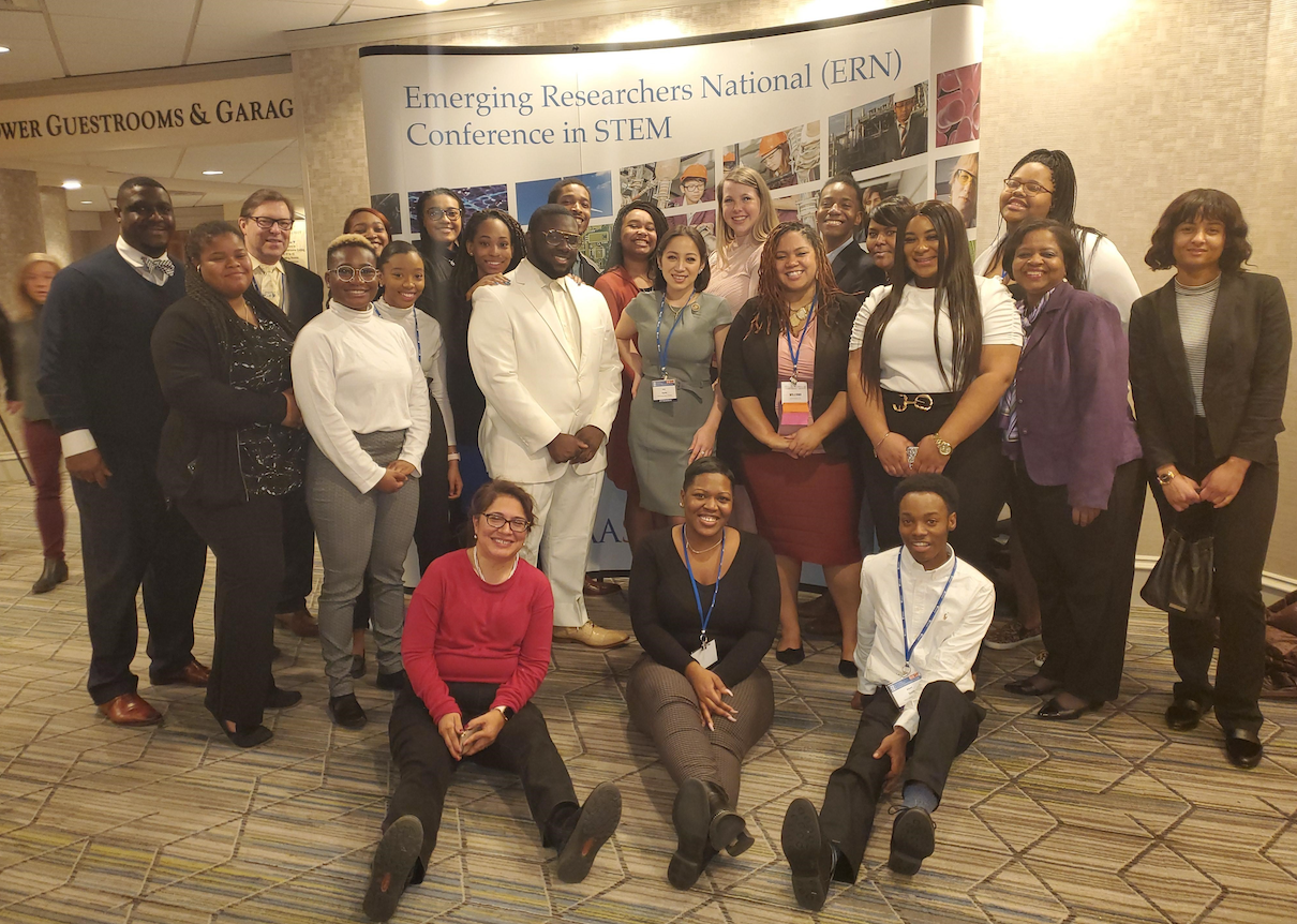 Photo caption: Harris-Stowe State University undergraduate researchers, faculty and professional staff at the 2020 Emerging Researchers National (ERN) Conference in Washington, DC, hosted by the American Association for the Advancement of Science and the National Science Foundation.